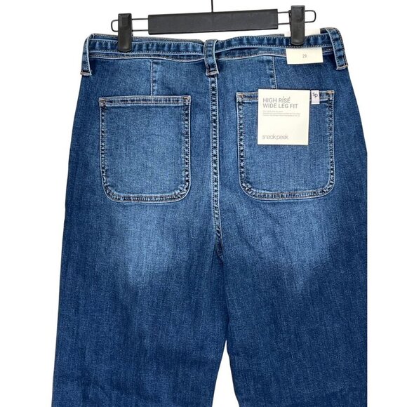Sneak Peek High Rise Wide Leg Jeans with Tie Belt Medium Wash NWT Size 29 - Picture 8 of 12
